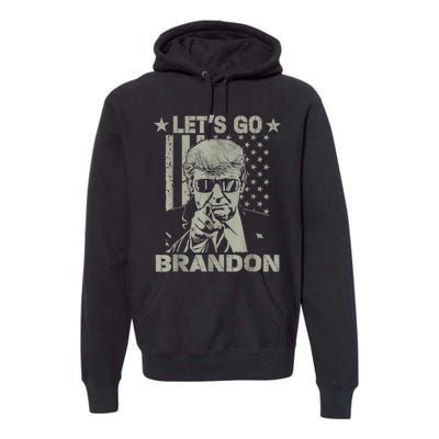 Let's Go Brandon US Flag Funny Donald Trump Premium Hoodie