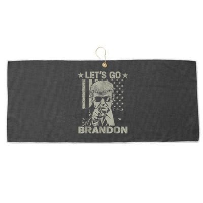 Let's Go Brandon US Flag Funny Donald Trump Large Microfiber Waffle Golf Towel