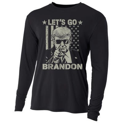 Let's Go Brandon US Flag Funny Donald Trump Cooling Performance Long Sleeve Crew