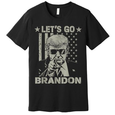 Let's Go Brandon US Flag Funny Donald Trump Premium T-Shirt