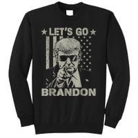 Let's Go Brandon US Flag Funny Donald Trump Tall Sweatshirt