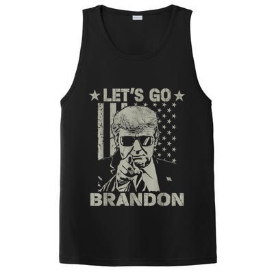 Let's Go Brandon US Flag Funny Donald Trump PosiCharge Competitor Tank