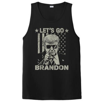 Let's Go Brandon US Flag Funny Donald Trump PosiCharge Competitor Tank