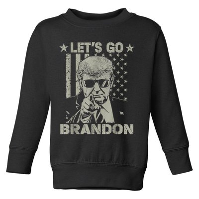 Let's Go Brandon US Flag Funny Donald Trump Toddler Sweatshirt