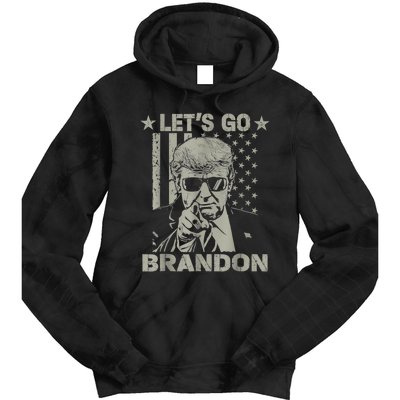 Let's Go Brandon US Flag Funny Donald Trump Tie Dye Hoodie