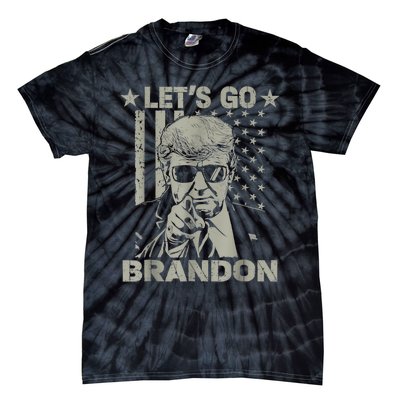 Let's Go Brandon US Flag Funny Donald Trump Tie-Dye T-Shirt