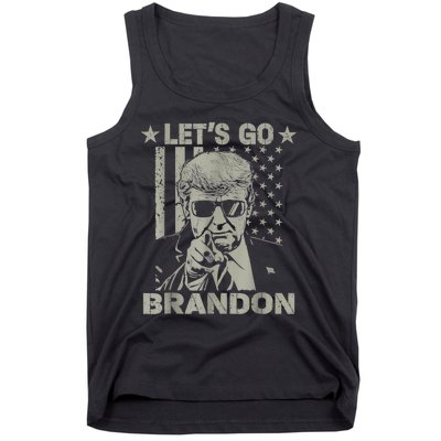 Let's Go Brandon US Flag Funny Donald Trump Tank Top