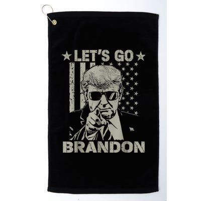 Let's Go Brandon US Flag Funny Donald Trump Platinum Collection Golf Towel