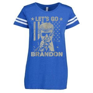 Let's Go Brandon US Flag Funny Donald Trump Enza Ladies Jersey Football T-Shirt