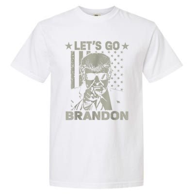 Let's Go Brandon US Flag Funny Donald Trump Garment-Dyed Heavyweight T-Shirt