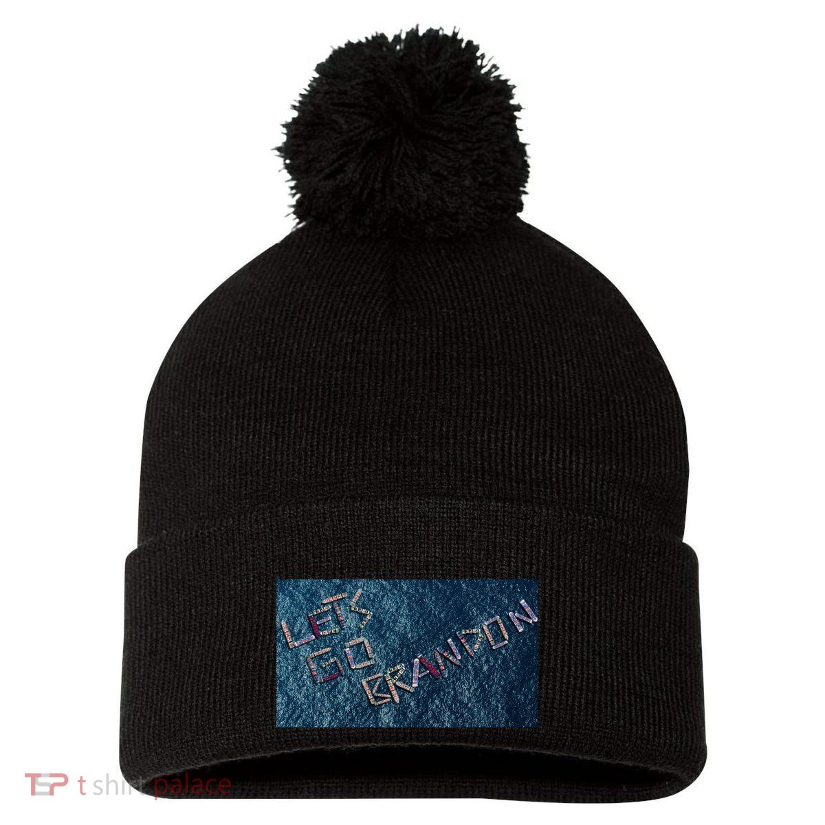 Let's Go Brandon Trump Boat Parade Pom Pom 12in Knit Beanie