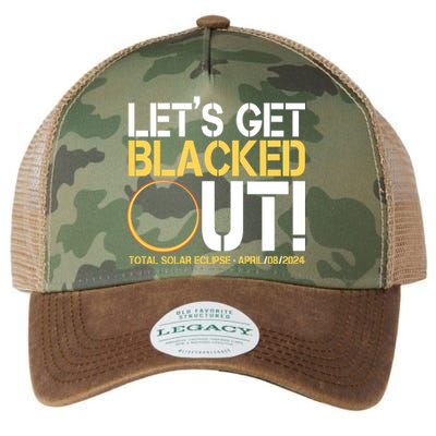 Lets Get Black Out Total Solar Eclipse April 08 2024 Legacy Tie Dye Trucker Hat