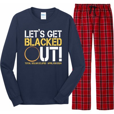 Lets Get Black Out Total Solar Eclipse April 08 2024 Long Sleeve Pajama Set