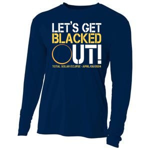 Lets Get Black Out Total Solar Eclipse April 08 2024 Cooling Performance Long Sleeve Crew