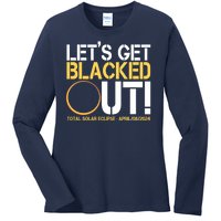 Lets Get Black Out Total Solar Eclipse April 08 2024 Ladies Long Sleeve Shirt