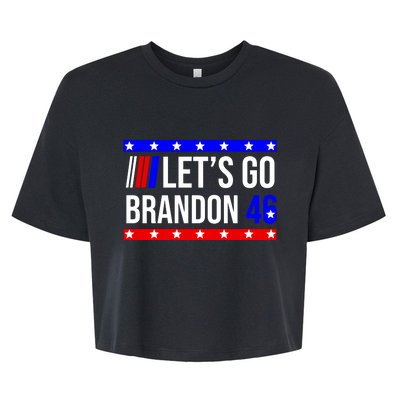 Let's Go Brandon 46 Conservative Anti Liberal Bella+Canvas Jersey Crop Tee