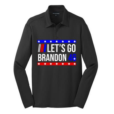 Let's Go Brandon 46 Conservative Anti Liberal Silk Touch Performance Long Sleeve Polo