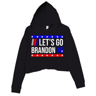 Let's Go Brandon 46 Conservative Anti Liberal Crop Fleece Hoodie