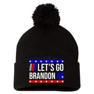 Let's Go Brandon 46 Conservative Anti Liberal Pom Pom 12in Knit Beanie