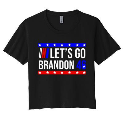 Let's Go Brandon 46 Conservative Anti Liberal Women's Crop Top Tee