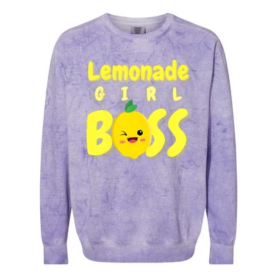 Lemonade Girl Boss Lemonade Stand Boss Lemonade Lover Crew Colorblast Crewneck Sweatshirt