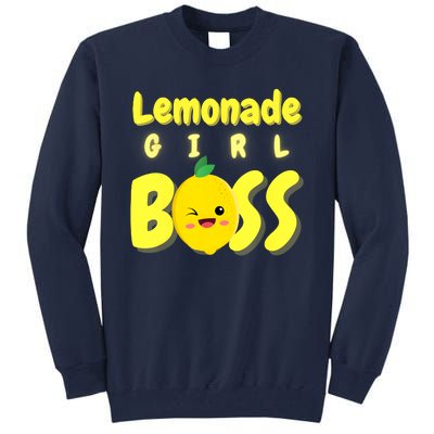 Lemonade Girl Boss Lemonade Stand Boss Lemonade Lover Crew Tall Sweatshirt