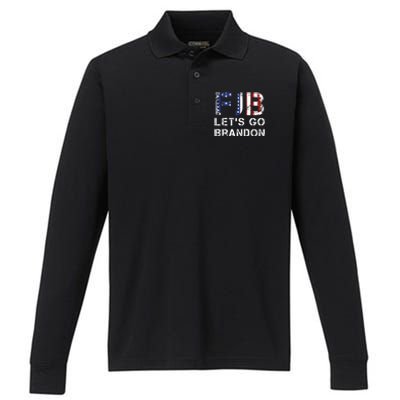 Let's Go Brandon Essential FJB Performance Long Sleeve Polo