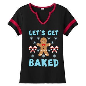 Lets Get Baked Ugly Christmas Sweaters Ladies Halftime Notch Neck Tee