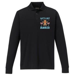 Lets Get Baked Ugly Christmas Sweaters Performance Long Sleeve Polo