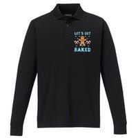 Lets Get Baked Ugly Christmas Sweaters Performance Long Sleeve Polo