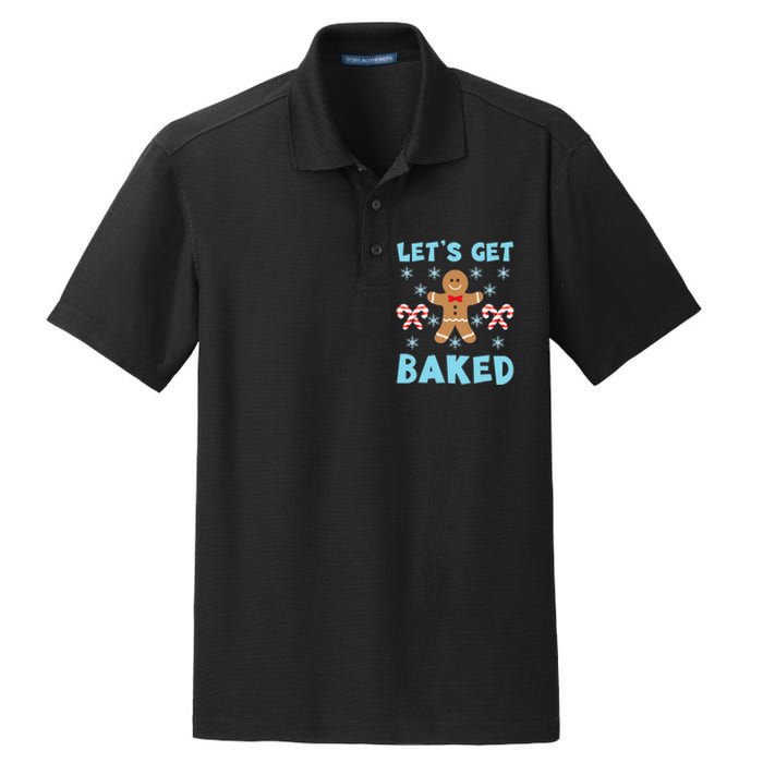 Lets Get Baked Ugly Christmas Sweaters Dry Zone Grid Polo