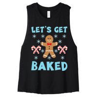 Lets Get Baked Ugly Christmas Sweaters Women's Racerback Cropped Tank