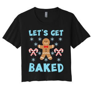 Lets Get Baked Ugly Christmas Sweaters Women's Crop Top Tee