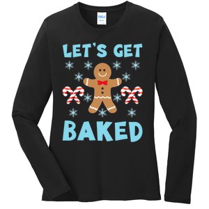 Lets Get Baked Ugly Christmas Sweaters Ladies Long Sleeve Shirt