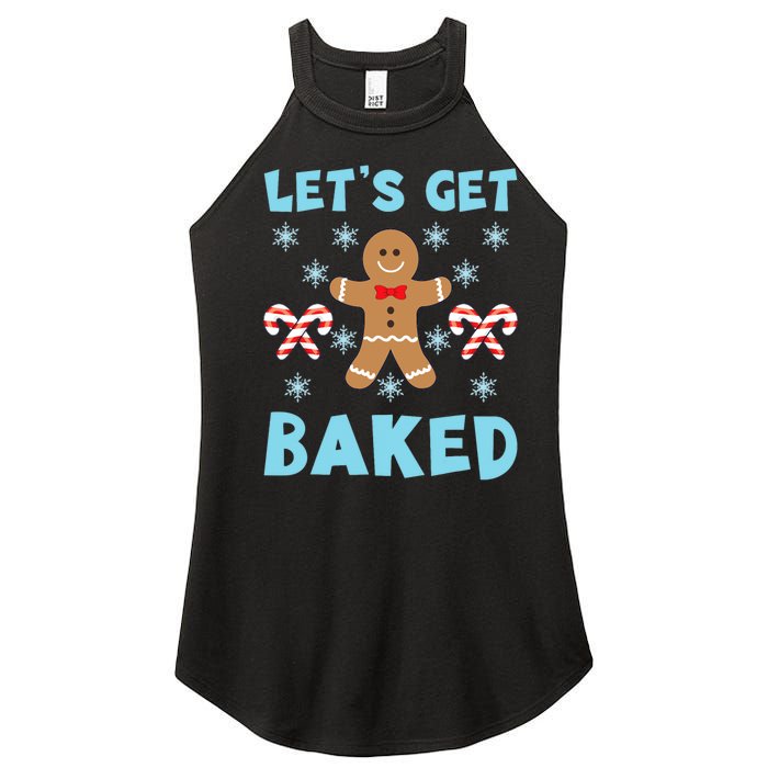 Lets Get Baked Ugly Christmas Sweaters Women's Perfect Tri Rocker Tank