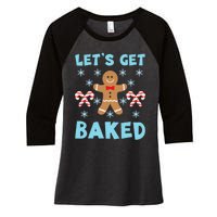 Lets Get Baked Ugly Christmas Sweaters Women's Tri-Blend 3/4-Sleeve Raglan Shirt