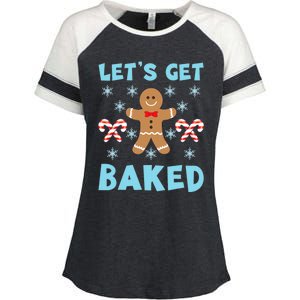 Lets Get Baked Ugly Christmas Sweaters Enza Ladies Jersey Colorblock Tee