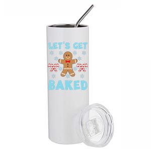 Lets Get Baked Ugly Christmas Sweaters Stainless Steel Tumbler