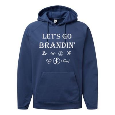 Lets Go Brandin Funny Ranching Farming Cattle Brands (C) Funny Gift Performance Fleece Hoodie