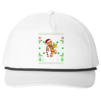 LetS Get Baked Gingerbread Man Weed Funny Christmas Cookie Snapback Five-Panel Rope Hat