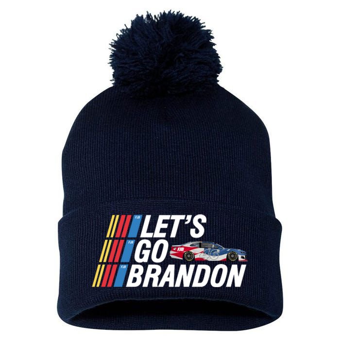 Let's Go Brandon Racing ORIGINAL Pom Pom 12in Knit Beanie