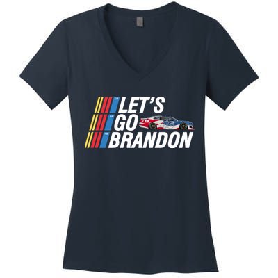 Let's Go Brandon Racing ORIGINAL Women's V-Neck T-Shirt
