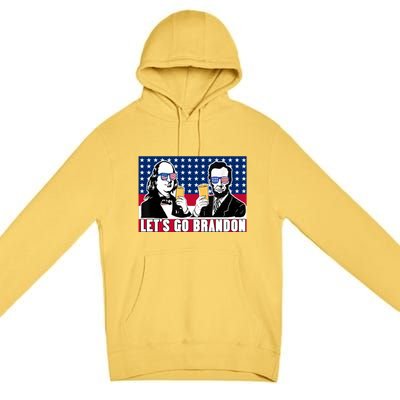 Let's Go Brandon FJB Abe Lincoln George Washington Premium Pullover Hoodie