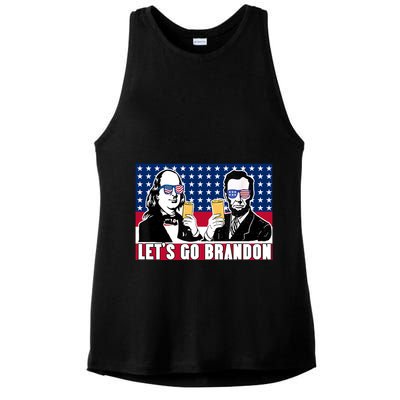 Let's Go Brandon FJB Abe Lincoln George Washington Ladies PosiCharge Tri-Blend Wicking Tank