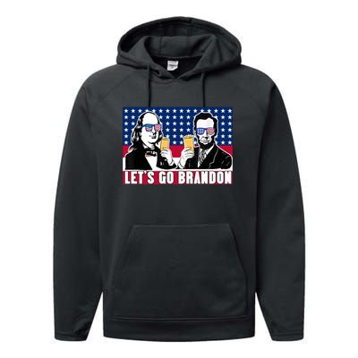 Let's Go Brandon FJB Abe Lincoln George Washington Performance Fleece Hoodie