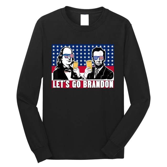 Let's Go Brandon FJB Abe Lincoln George Washington Long Sleeve Shirt