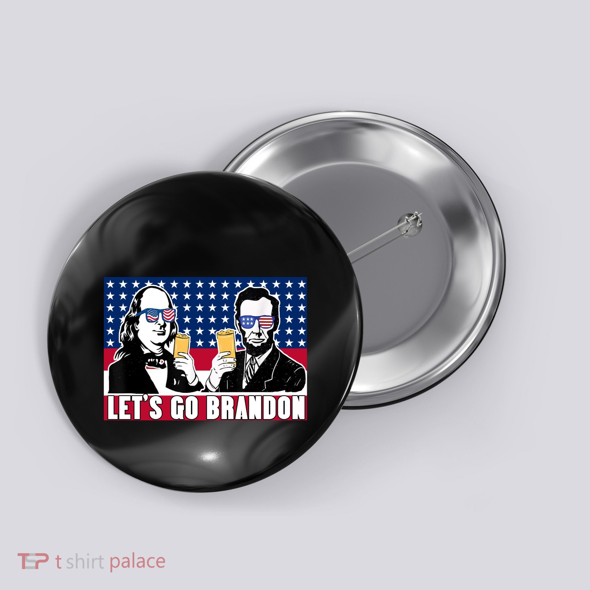 Let's Go Brandon FJB Abe Lincoln George Washington Button