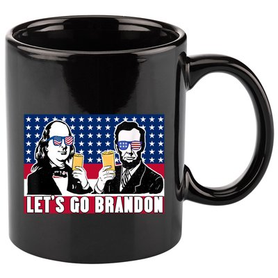Let's Go Brandon FJB Abe Lincoln George Washington 11oz C Handle Ceramic Mug