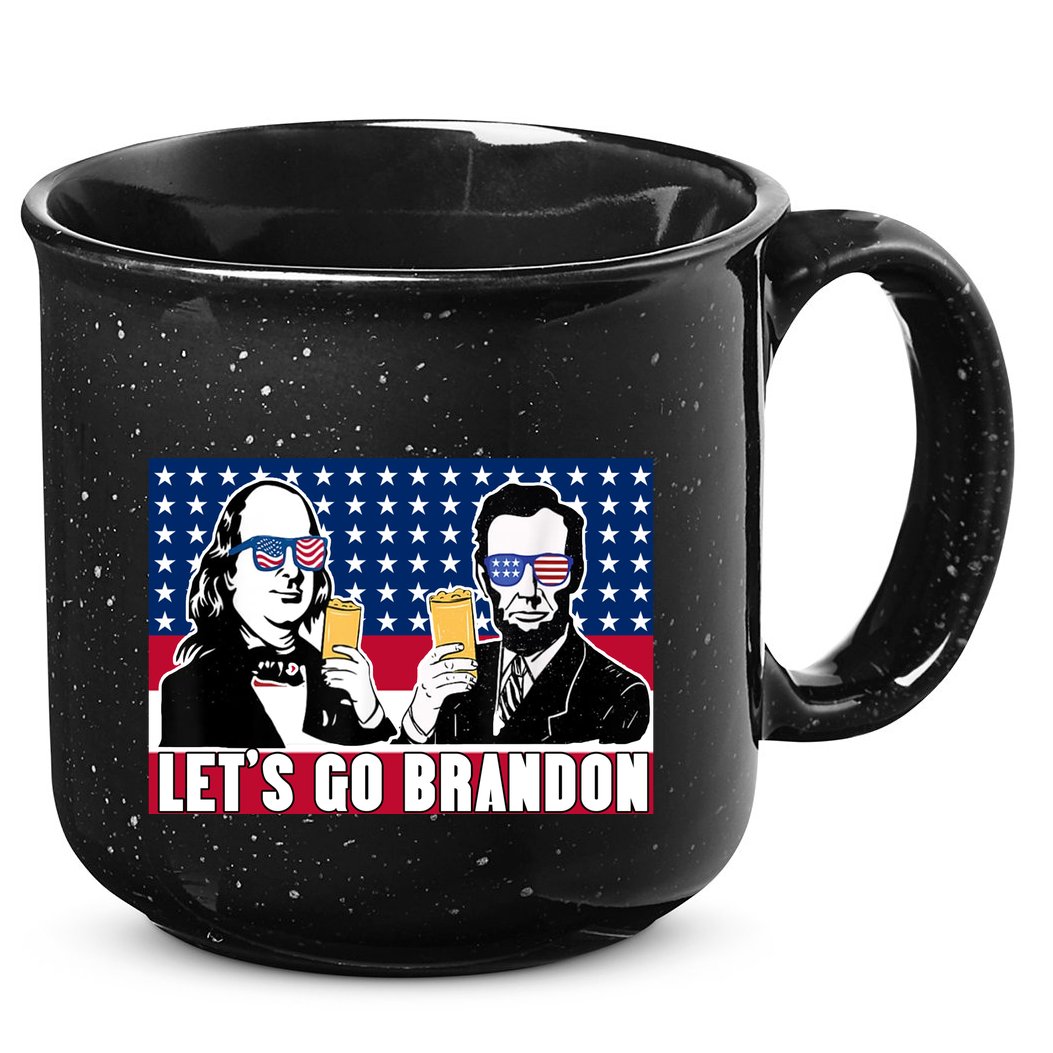Let's Go Brandon FJB Abe Lincoln George Washington 15oz Campfire Ceramic Mug