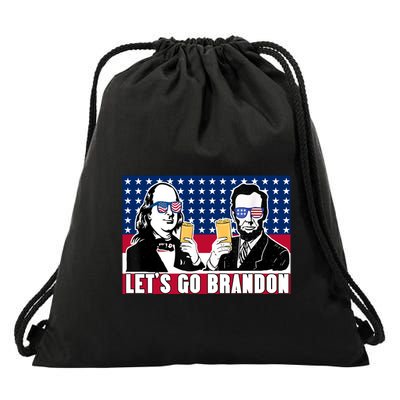 Let's Go Brandon FJB Abe Lincoln George Washington Drawstring Bag